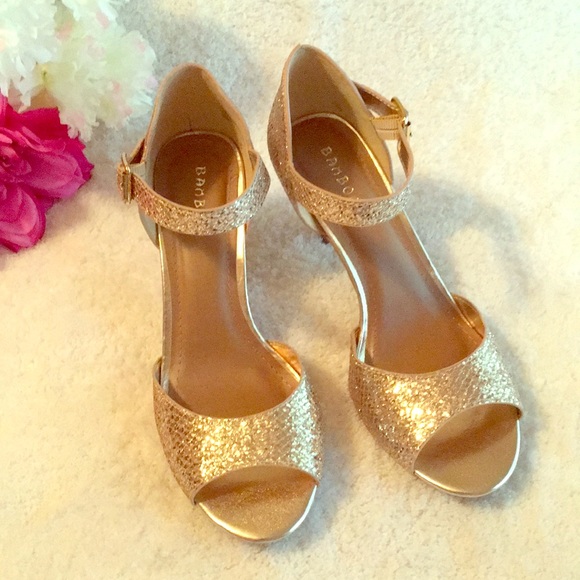 Bamboo Gold Glitter Heels Final Price - Picture 1 of 7